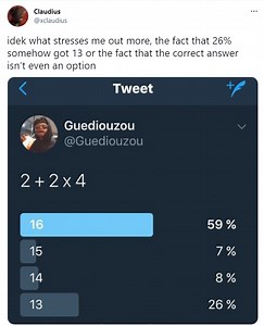 What is 2 + 2 x 4 = ? Viral Math Problem – Mind Your Decisions