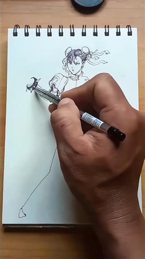 How to Draw Chun-Li from Street Fighter! 🥋#shorts