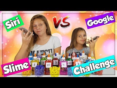 GOOGLE VS SIRI 3 COLORS OF GLUE SLIME CHALLENGE ! en français