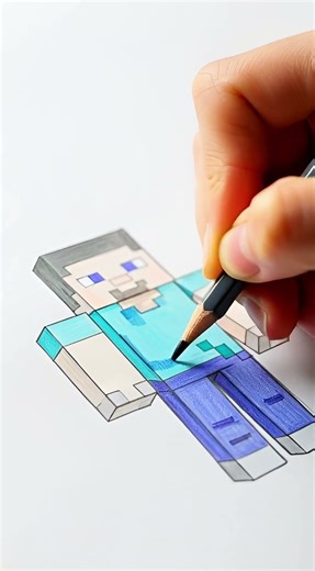 Drawing Minecraft Steve ✏️ | #Minecraft #MinecraftSteve #DrawingMinecraft