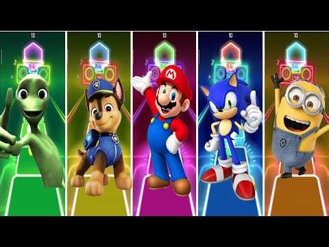 Alien Dance 🆚Paw Patrol 🆚Mario🆚Sonic🆚Minions [Tiles Hop EDM