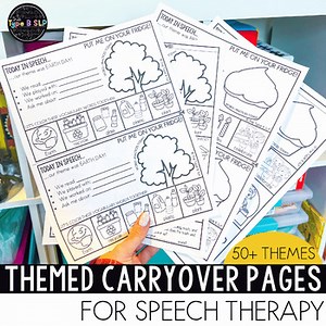 Themed Take Home Speech Therapy Carryover Homework