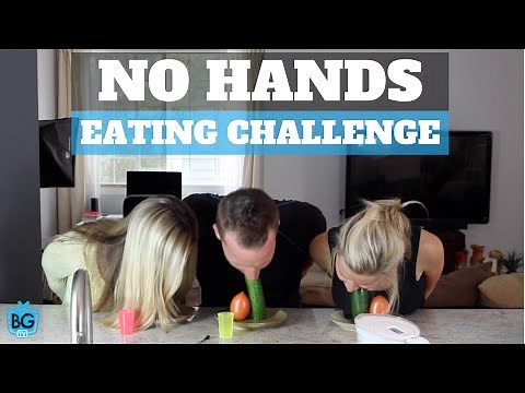 1 GUY, 2 GIRLS, & A CUCUMBER: NO HANDS EATING CHALLENGE