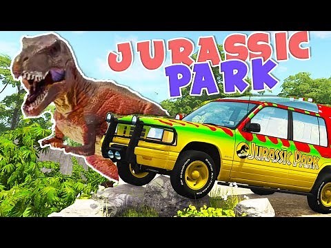 JURASSIC PARK In BeamNG! AWESOME Map with Dinosaurs! - BeamNG Drive Mods