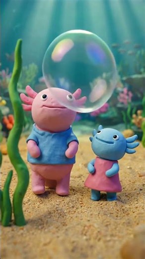 Happy Axolotl Bubble Pop! 😄 | Relaxing Animation for Babies