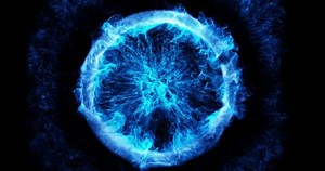 Resumen El elemento gráfico del movimiento del anillo de pulsación. perfecto para colocar el fondo o el logotipo. Partícula que fluye con movimiento que crea un efecto de plasma, portal o latir el pulso cardiaco. procesado 3D, bucle 4K
