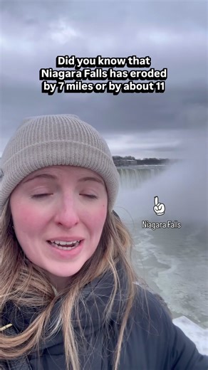 Cavitation = extremely fast erosion happening at the base of waterfalls 🌊 Niagara Falls is a great example of how quickly cavitation can cause a waterfall to move, as it’s moved by 7 miles (11.2 km) since it started falling 12,500 years ago! #science #waterfall #erosion #geology #STEM