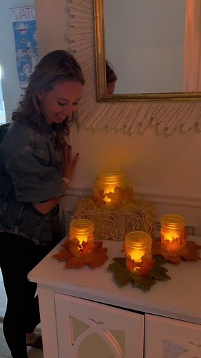 EASY FALL LEAF DIY MASON JAR CANDLE CRAFT
