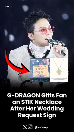 G-DRAGON Gifts Fan an $11K Necklace After Her Wedding Request Sign #gdragon #kpop #shorts
