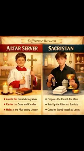 DO YOU KNOW THE DIFFERENCE BETWEEN AN ALTAR SERVER AND SACRISTAN????
