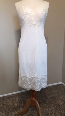 Full Slip, White, Lacy, Unbranded, Size 32, Nylon, Union Made