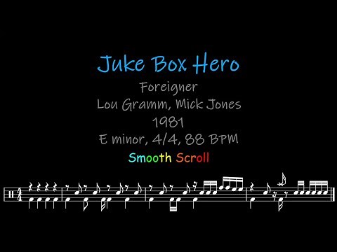 Juke Box Hero, Chords, Lyrics and Timing