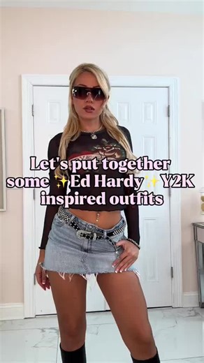 @Thegirlnextdoor2024 is serving up serious #y2k looks with #EdHardy at the center. 💥⚡️ Because when you mix nostalgia with today’s edge, you get a whole new level of iconic.💕