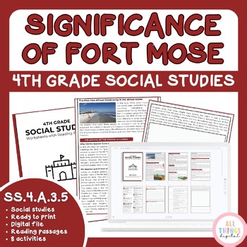 The Fort Mose SS.4.A.3.5 4th Grade Social Studies Activity & Answer Key