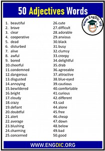 What are adjectives give 50 examples? [2025] | QAQooking.wiki