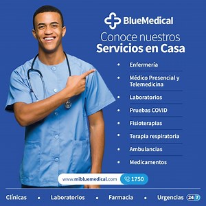 Llama al 1750 para agendar tus servicios médicos a domicilio. En Blue Medical cuidamos de ti. | Blue Medical Guatemala