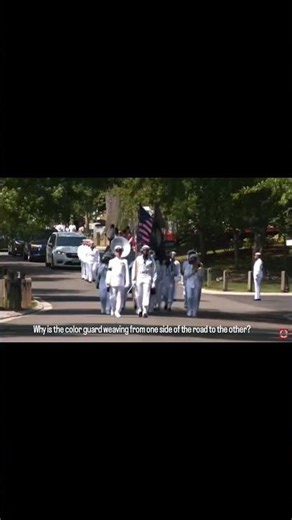 Why does the Navy Ceremonial Guard Color Guard weave all over the road? Answer in description!