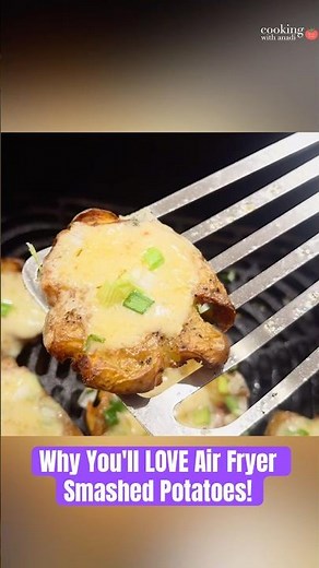 Crispy Cheesy Smashed Potatoes in the Air Fryer! #airfryerrecipes #easyrecipe
