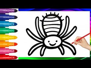 How to Draw and Color a Spider | Easy Spider Drawing for Kids