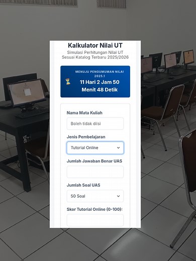Cara Cek Nilai Ujian UT 2026 dengan Kalkulator