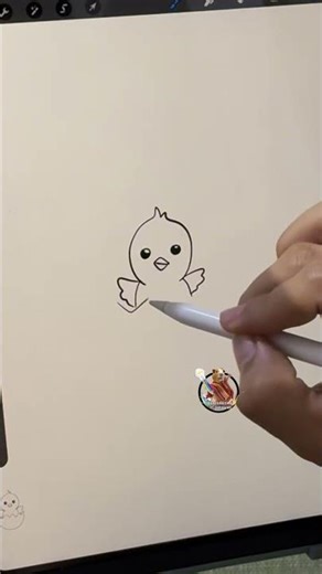 Form fácil para dibujar un pollito. #dibujos #tutorial
