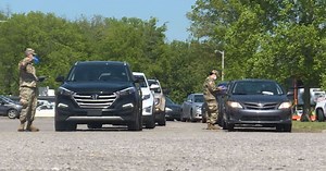 Hundreds of cars line up for drive-thru COVID-19 testing
