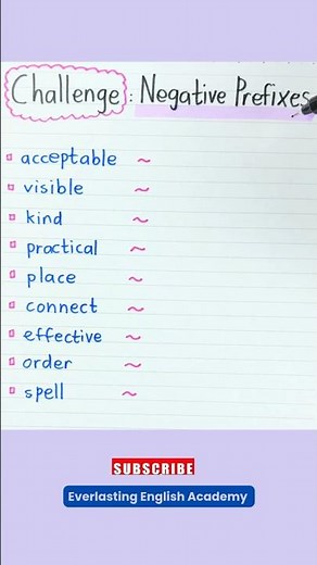 Challenge: Negative Prefixes 📝✨