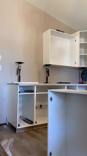 780K views · 5.5K reactions | Installing upper cabinets is always easier with a 3rd hand! These cabinet stands make it easy  | Beaver Creek Customs | Facebook