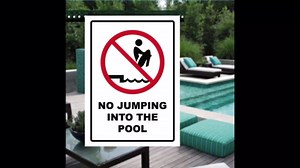 No Jumping into the Pool Outdoor Metal Pool Signs - Perfect Pool Gifts for New Homeowners & Retirees