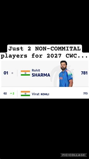 Just 2 NON-COMMITAL players for CWC 2027. #ashes #cricketlover #ggera #roko #vk18 #kingkohli #hitman