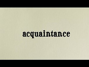 英単語 acquaintance 発音と読み方