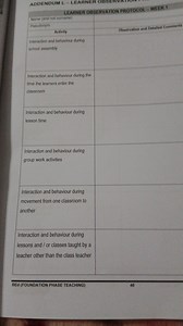 ADDENDUM L-LEARNER OBSLEARNER OBSERVATION PROTOCOL-WEEK 1Name... | Filo