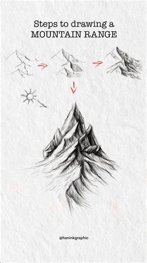 How to sketch a simple mountain range #drawing #art #sketch #asmr
