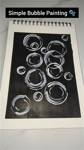 🫧 Beautiful Bubble Painting on Black Background Easy Acrylic Painting #shorts #art #painting #viral