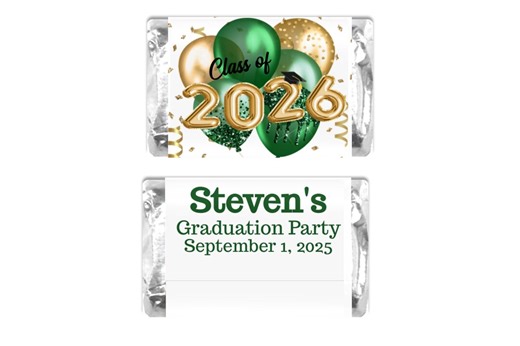 Graduation Party Favors, Mini Personalized Candy Wrappers, Class of 2026, DIGITAL DOWNLOAD, Custom Editable Miniature Label - Etsy