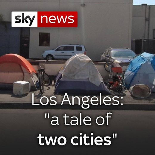 148K views · 525 reactions | "It really is a tale of two cities" The pandemic has laid bare deep-rooted social and economic issues in LA and many Angelenos are cutting their losses and leaving the city altogether Read more on this story here: https://trib.al/yTElbDk | Sky News | Facebook