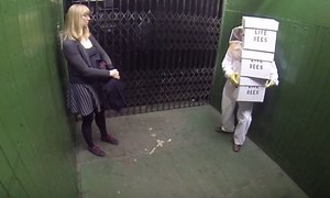 Another terrifying elevator prank