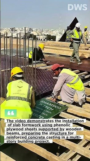 High-Rise Slab Formwork Installation Process | Plywood Decking and Rebar Preparation