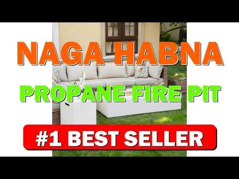 NAGA HABNA Propane Fire Pit Table, Outdoor Fire Table (50,000 BTU), Gas - B0CPLG931Y