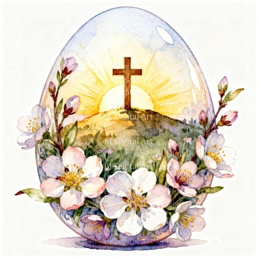 Christian Easter Egg Clipart With Resurrection Scene, Empty Tomb & Cross Easter Illustration, Biblical Easter Art, 10 JPG- Digital Download - Etsy Australia