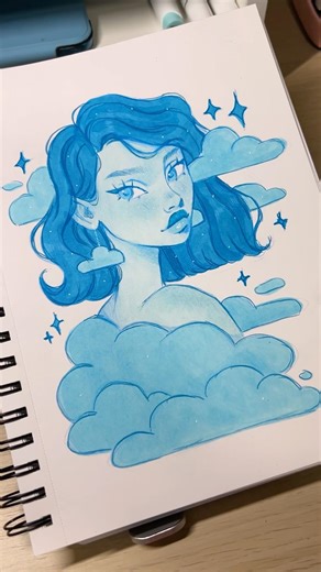 a quick blue sketch ☁️