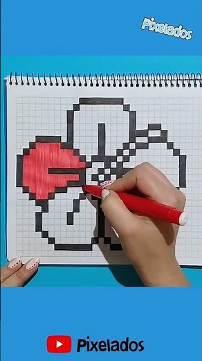 DIBUJO DE FLOR EN PIXEL ART - PIXELADOS