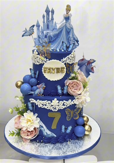 Elegant 2-Tier Cinderella Cake Decorating Ideas