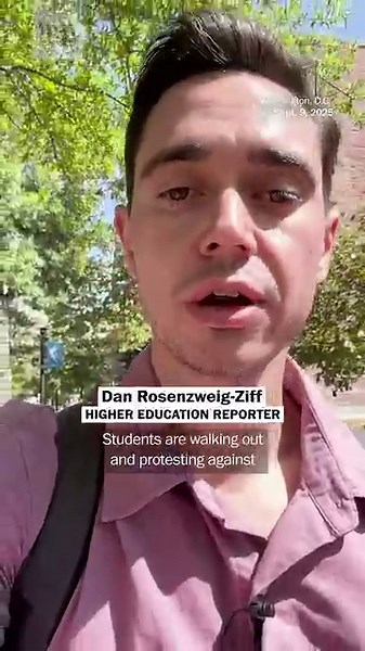 College students walk out to protest Trump’s D.C. takeover