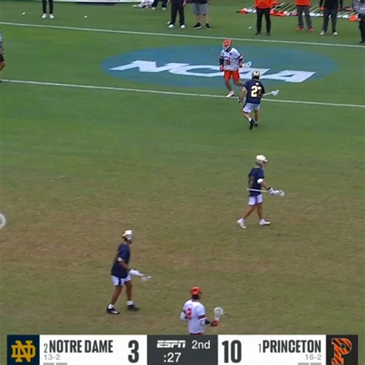 Chad Palumbo to the cage!His 4th goal of the game puts Princeton up 11-3 at the half of the National Championship game.@TigerLacrosse (📺ESPN)