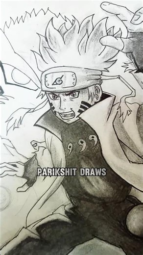Drawing Naruto KCM Mode🔥💛 Naruto Shippuden | #naruto #drawing #art #shorts #viral