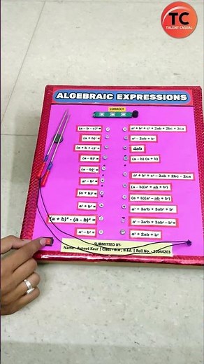 DIY Math Working Model | Algebraic Formulae #mathspuzzle #diyprojects #innovation