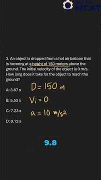 MCAT Physics: Solve Falling Object Problems FAST! #shorts