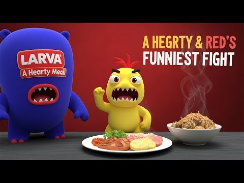 LARVA A Hearty Meal 🍔😂 | Hungry Yellow & Red’s Funniest Food Fight!