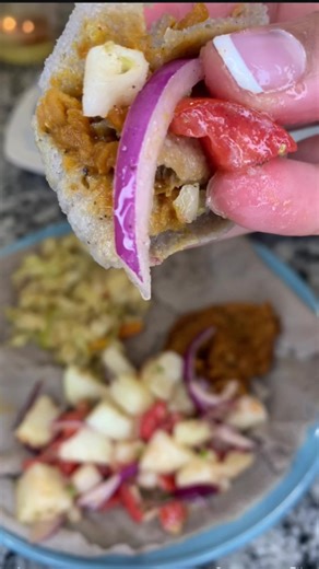 Quick Vegan Side Dish with Injera